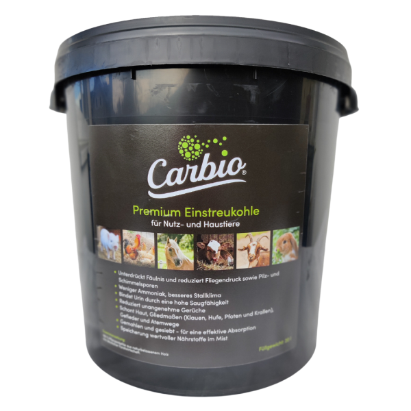 Carbio - Einstreukohle für Nutz- & Haustiere - 20 l Eimer