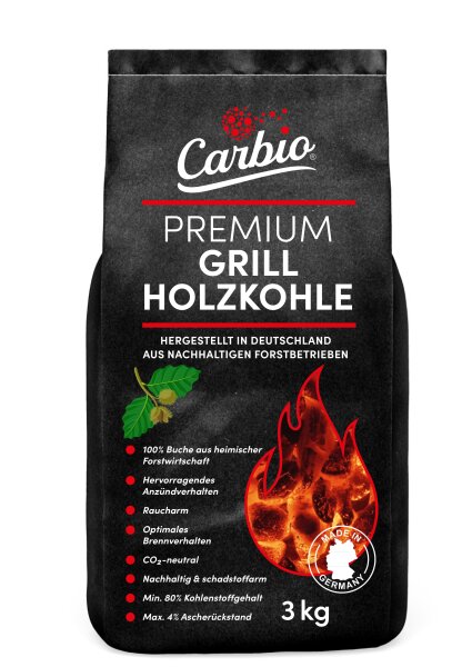 Carbio - Premium Grillholzkohle - 50 x 3 Kg